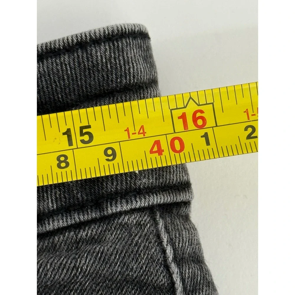Bershka‎ Super Skinny Fit Distressed Jeans Black Faded Ripped Women's Sz 31 x 30